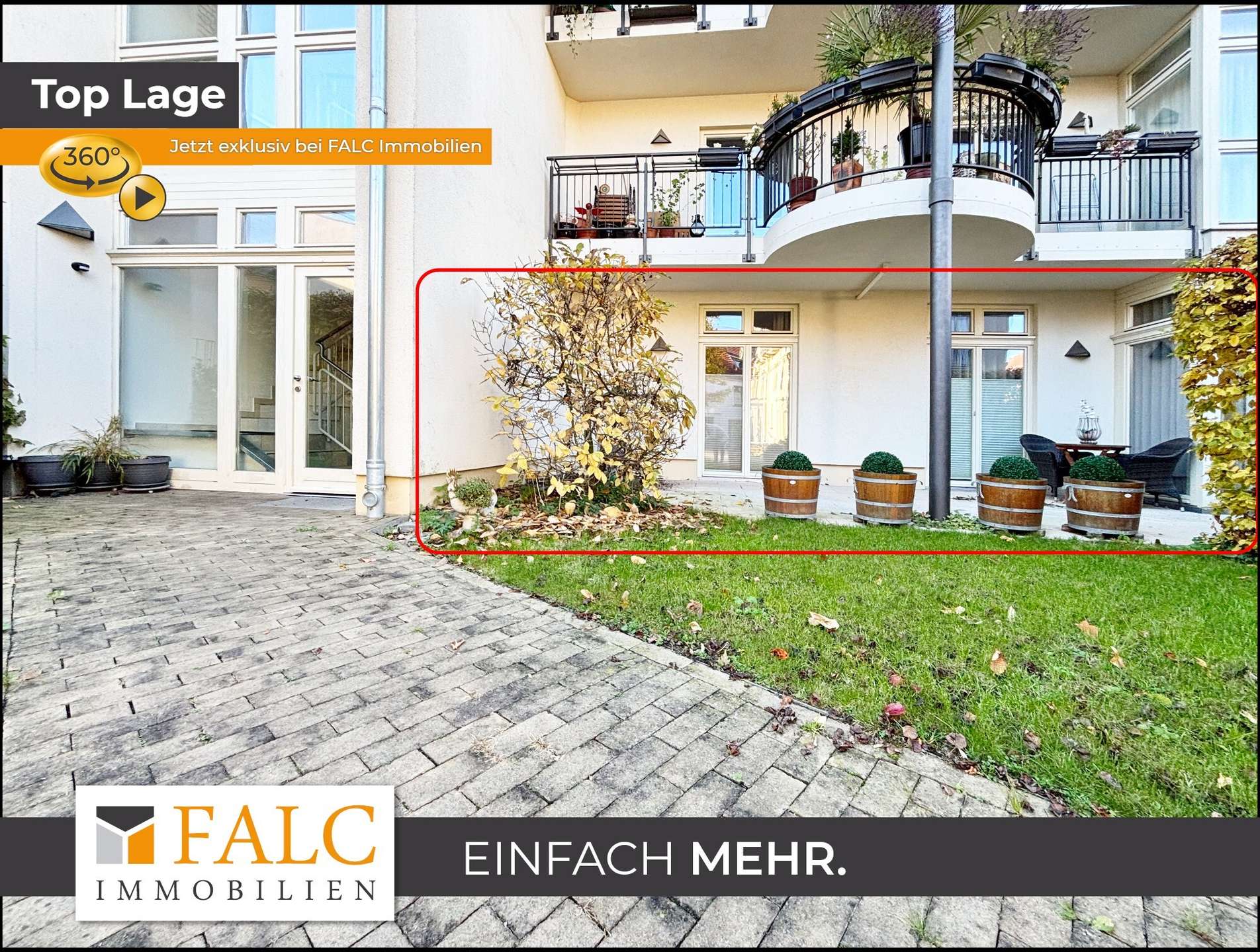 Hausansicht mit Markierung ETW